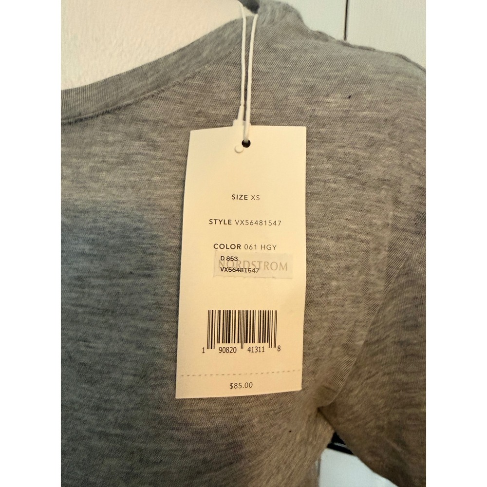 Vince Womens Heather Grey Crew Neck Short Sleeve T-Shirt VX56481547 New XS - Picture 3 of 4